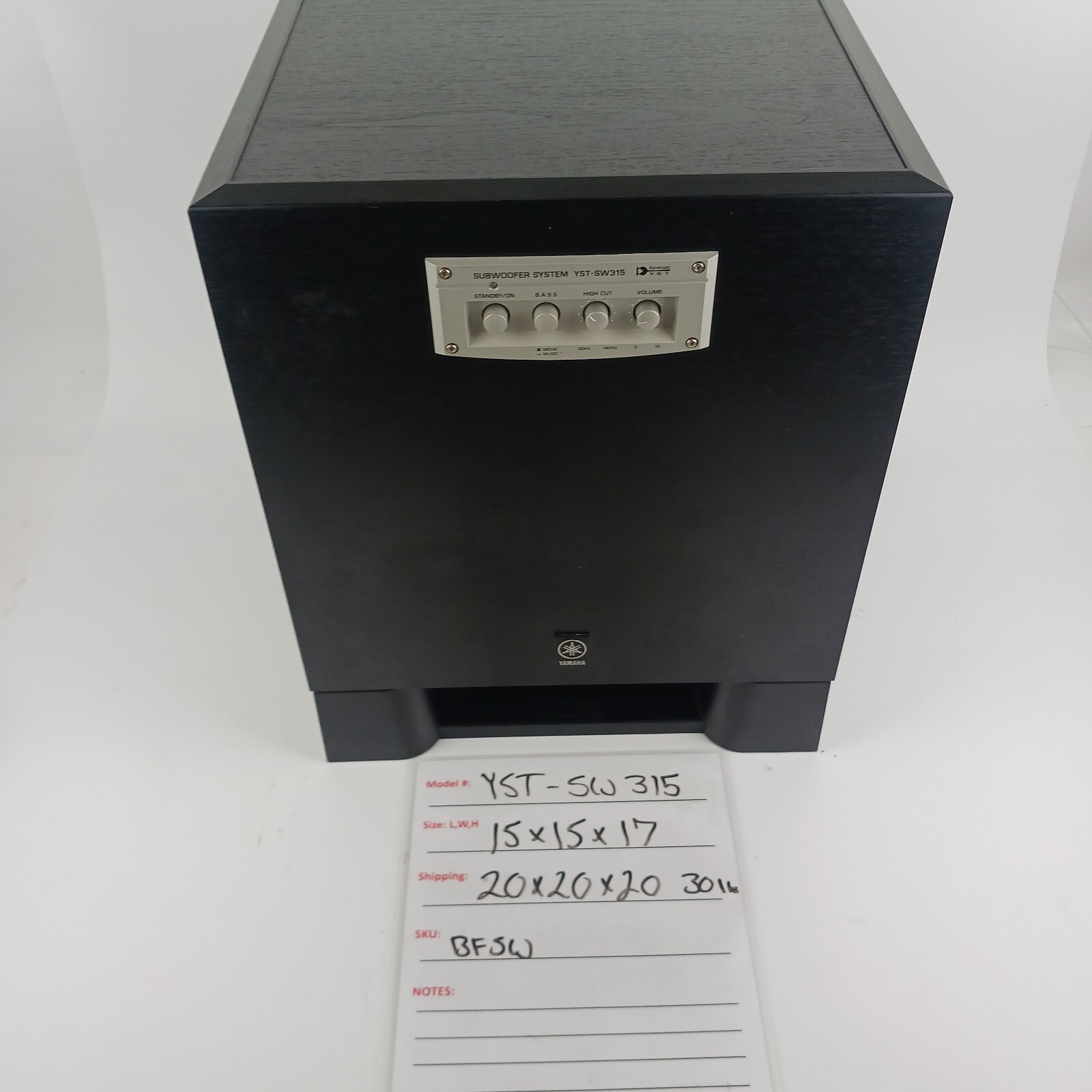 Yamaha Wired Powered Subwoofer sw315 With Manual Model YSTSW315