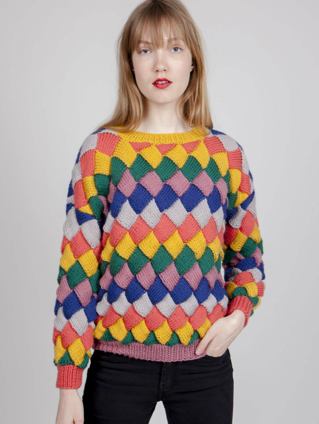 Ethical New OS La Casita De Wendy Jumper Sweater Rainbow Wool Handknit Spain