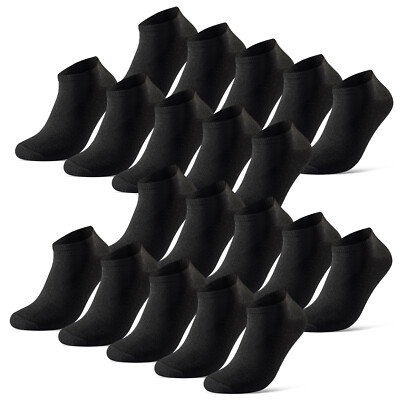 20 Paar Sneaker Socken Herren Damen Schwarz Weiß Grau Baumwolle Atmungsaktiv