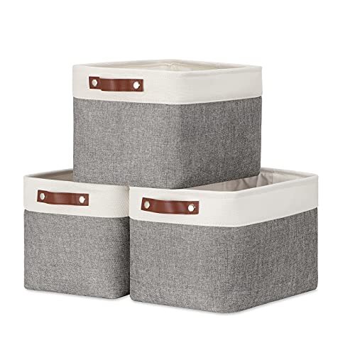 Storage Baskets for Organizing Rectangular Fabric Storage Bins Collapsible-image