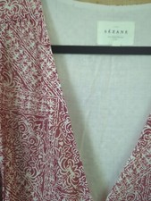 Sezane Stunning 38 Deep Red Faux Wrap Dress Nwot