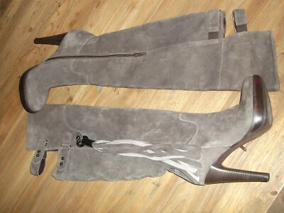 Overknee Stiefel in Gr.36 superweiches Wildleder in graubraun ++NEU++ - Bild 1 von 4