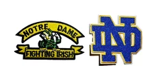 (2) Notre Dame Irish Team Logo Embroidered 3in Iron / Sew-On Patch