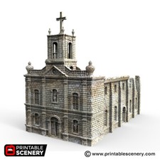 Caribbean Church Scatter Terrain Tabletop Gaming 3DPrint 32/28/20/15/10mm