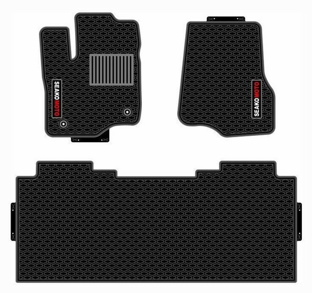 Ford F150 Truck Floor Mats Full Set, Custom 100 Fit, Black Latex
