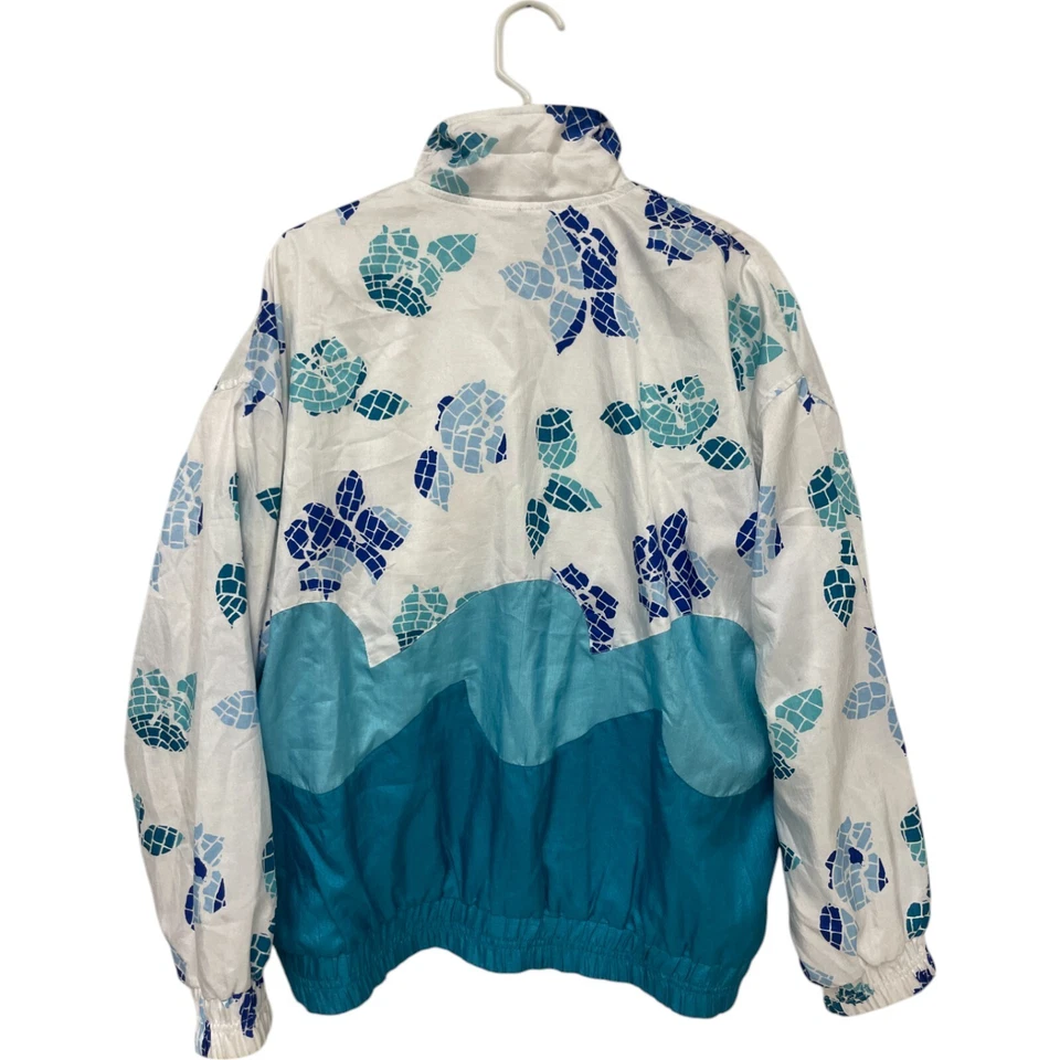 Prince 2 Pcs Set Tracksuit Tennis Jacket Pants Blue Floral L Full Zip Vintage - Image 4 of 4