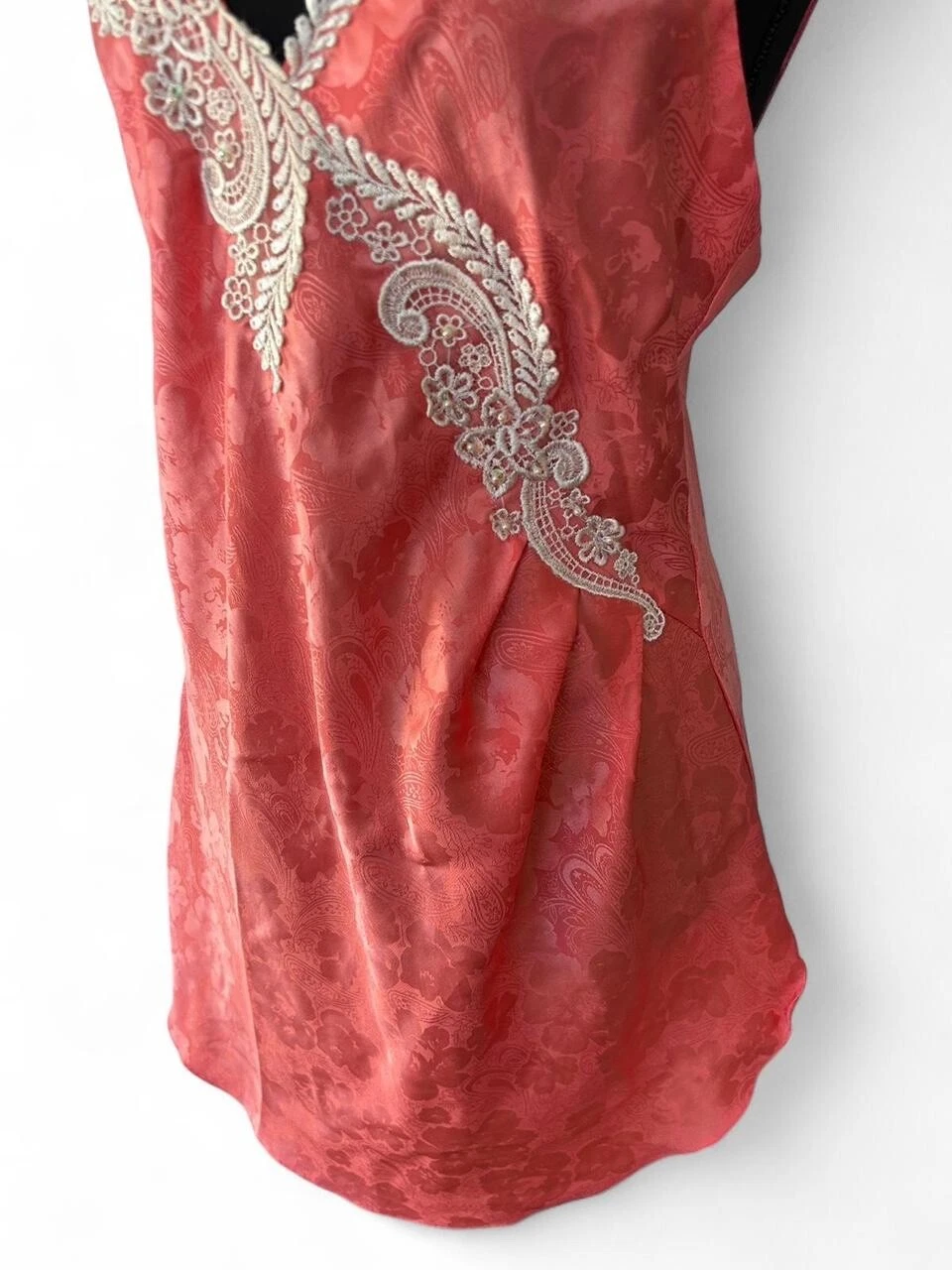 UNDERCOVER Abito Slip Vintage Victoria's Secret Etichetta Oro Corallo Floreale