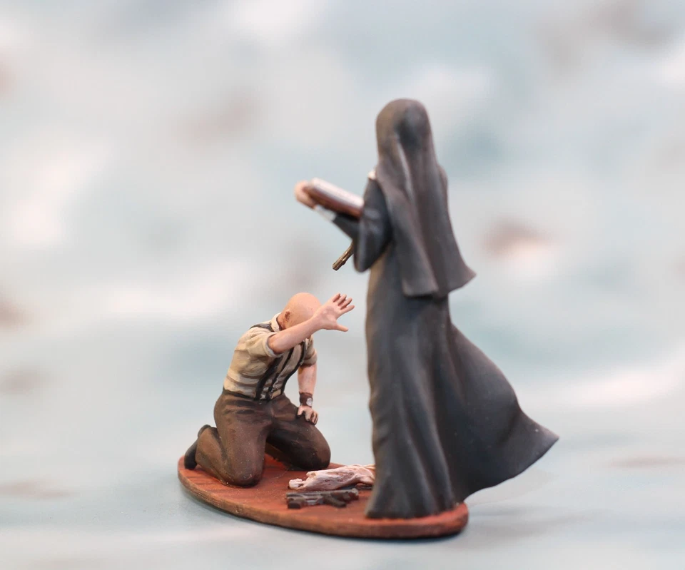 ⭐ Monja y pecador.  Figura 3D miniatura coleccionable de acción .54 mm 1/32 PINTADA⭐ Foto 3 de 4