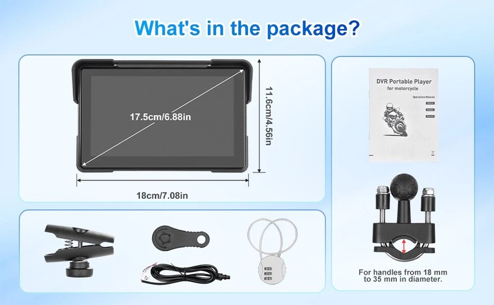 Motorcycle Carplay Android Auto GPS Navigation,7 Inch Waterproof Touch Screen - Image 3 of 4