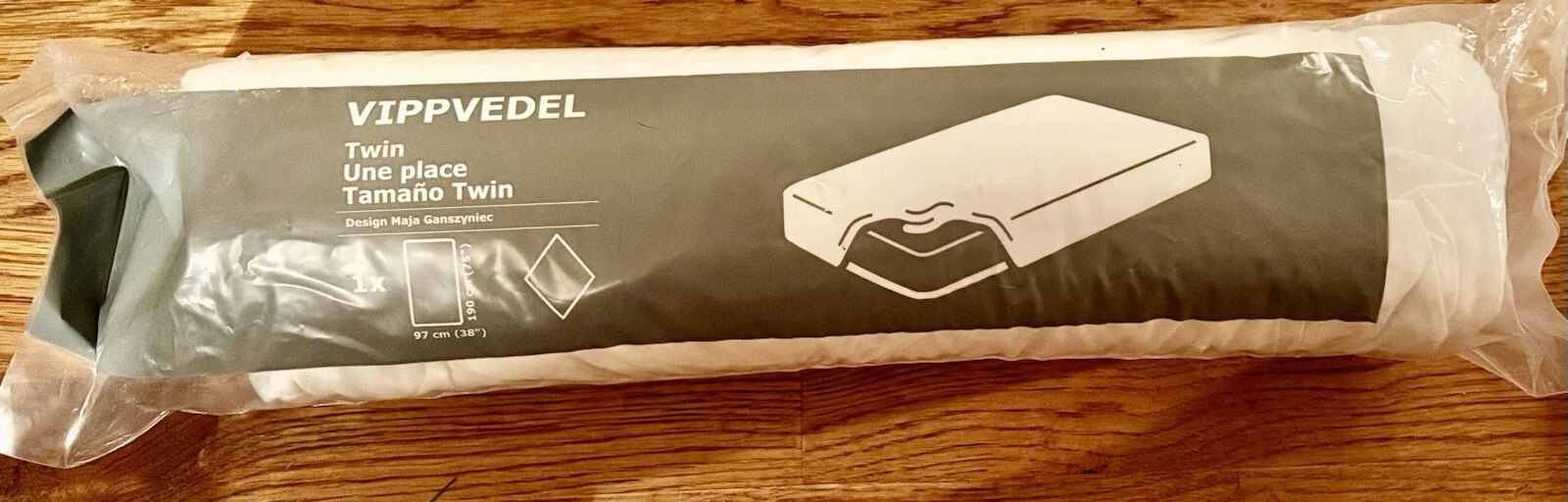 IKEA Mattress protector VIPPVEDEL, Twin, White, Polyester, 104.623.97, NEW