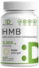 HMB 3000mg For Muscle Growth Lean Muscle Mass Fast Workout Recovery 240 Capsules