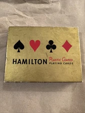 Vintage Hamilton Bridge Playing Cards 2 Decks  Green and Orange Plastic Coated