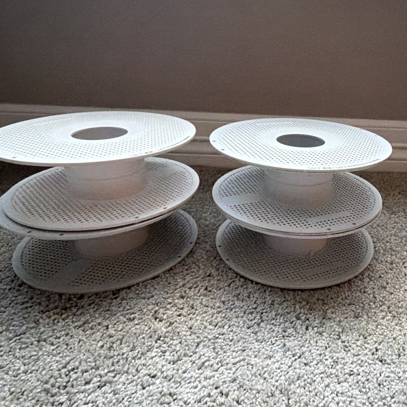 Lot of 4 Bambu Labs Filament Holder Reels White Grey and Clear Plastic 1.75mm