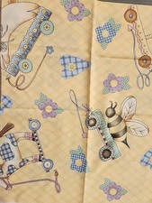 Vintage Debbie MUMM Yellow Baby Themed Mumms The Word Collection Fabric 1 Yard