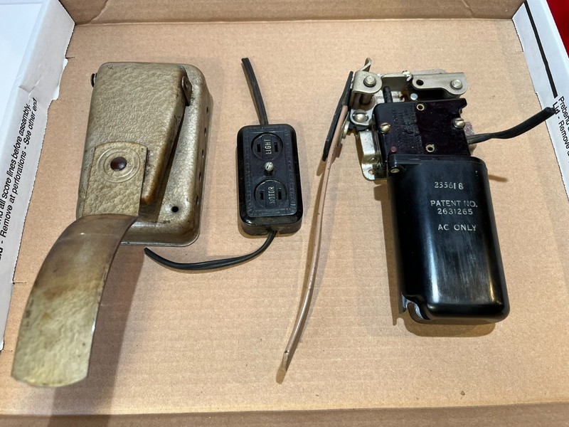 Vintage sewing machine parts.