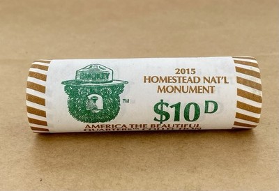 2015 D Homestead Nat'l Monument NE Amer. the Beautiful Coll US Mint Quarter Roll