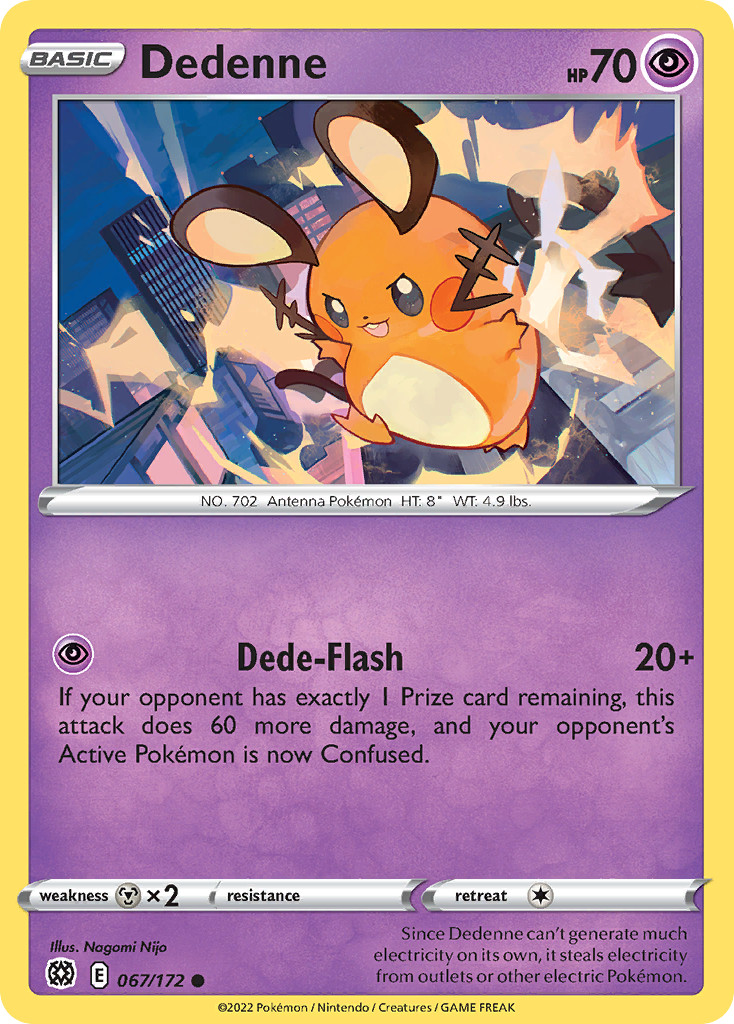 Dedenne 067/172 Common Brilliant Stars Pokemon Near Mint