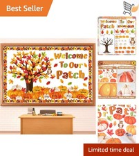 Thanksgiving Classroom Bulletin Board Decorations Fall Tree Pumpkins Leaves S...