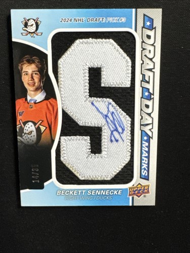 Beckett Sennecke #DDM-BS 2025 SP Game Used Draft Day Marks card