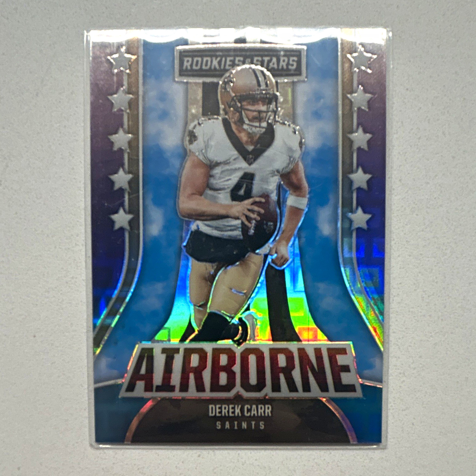 Panini 2023 Rookies & Stars Derek Carr Airborne #AI-23 Saints Pink Prizm /75