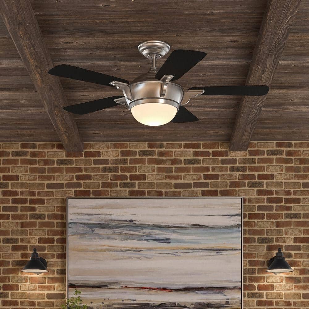 Midili 44 In. Indoor Led Brushed Nickel Dry Rated Ceiling Fan With 5 Reversible