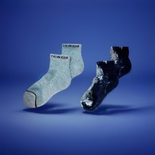 Calvin Klein Socks Junior Kids Boys Ankle Socks Grey Tie Dye Soft 2 Pairs Gifts