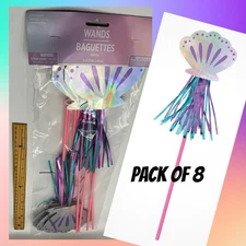 Mermaid Party Wands - 17.9"  Pack of 8 BIRTHDAY DECORATIONS amscan HOLOGRAPHIC