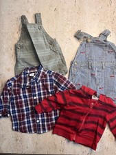 Baby Boy 3-6 Month Overalls, Dress Shirt and Hoodie Bundle