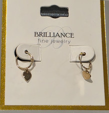 Children's 14kt gold heart hoop earrings Brilliance Fine Jewelry .4 grams