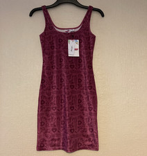 Nasty Gal Powerpuff Girls Printed Velvet Dress Square Neck Pink L Size 6 BNWT