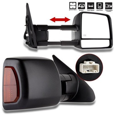 Left&Right Tow Mirrors Power Heated Turn Signal for 07-17 Toyota Tundra Sequoia