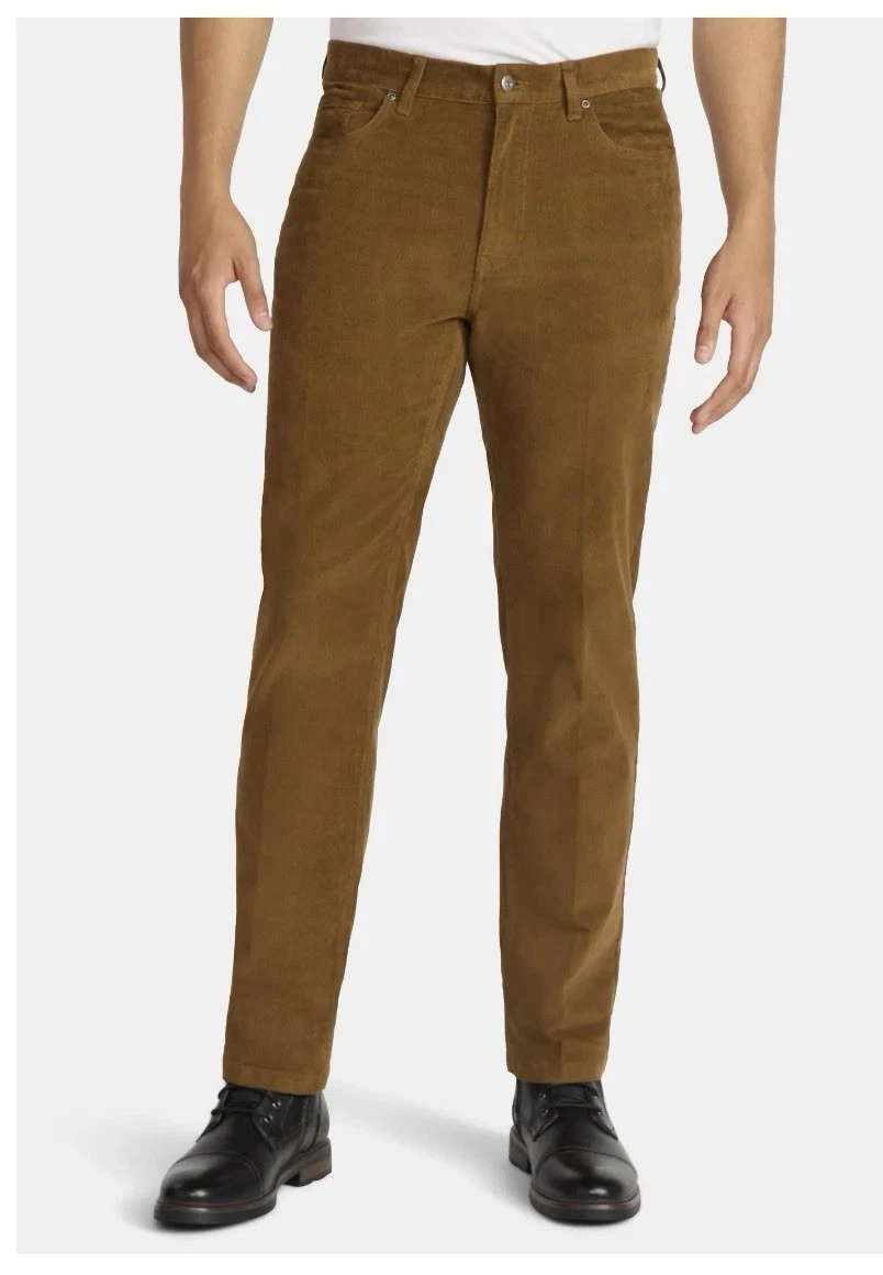 George Brown Corduroy Pants Men's Size 36x30 Stretch, 5 Pocket Cotton Blend