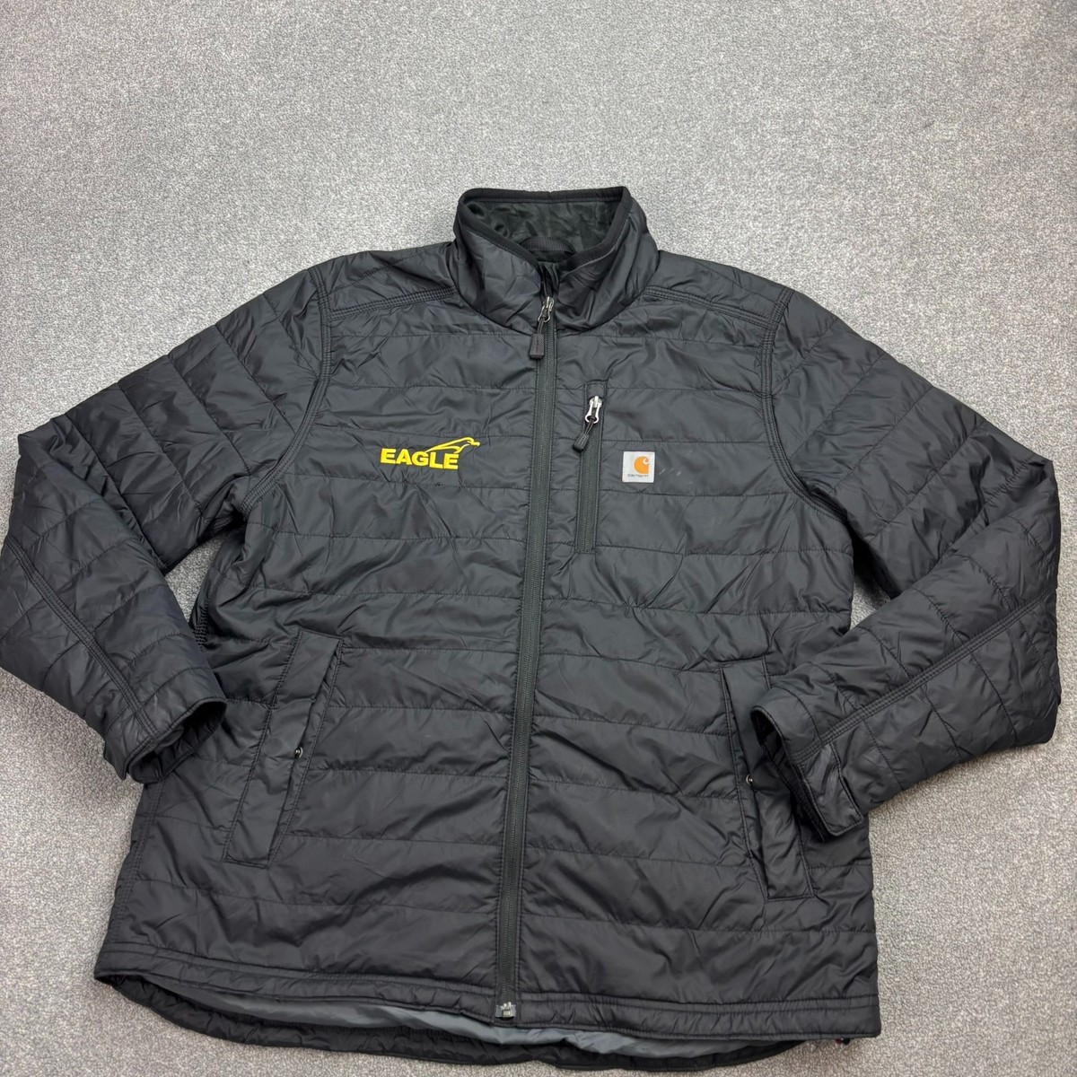 Carhartt Jacket Womens Large Black Puffer Lined Outdoors Y2K
