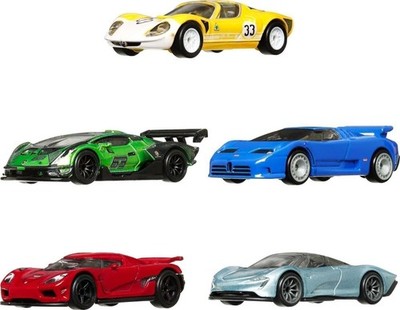 Hot Wheels Premium Car Culture Speed Machines 5-Pack of Toy Cars, Full Metal...