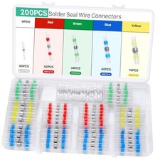 YNZDRWA 200PCS Solder Seal Wire Connectors Kit, Upgraded Heat Shrink Butt Wire