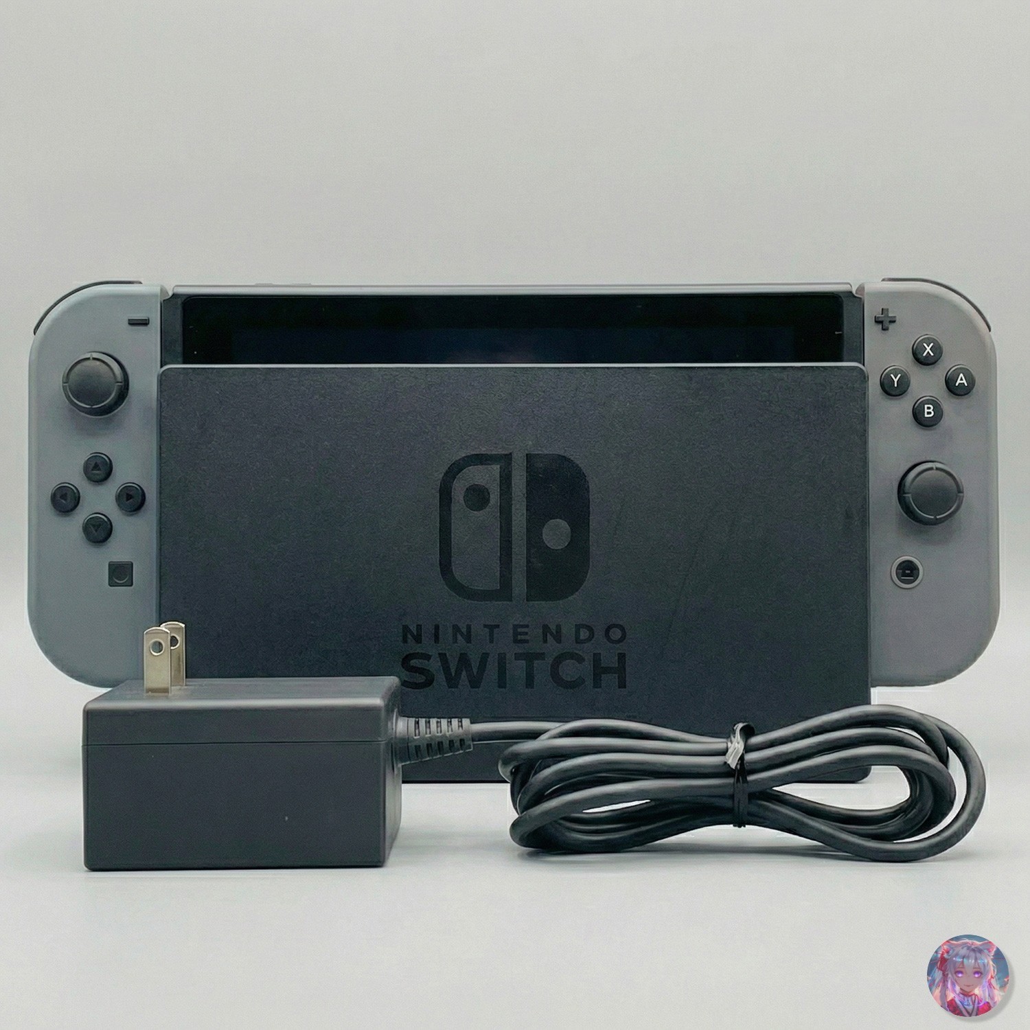 Nintendo Switch V2 HAC-001(-01) Console Gray Joy-Con with Dock & Charger Tested