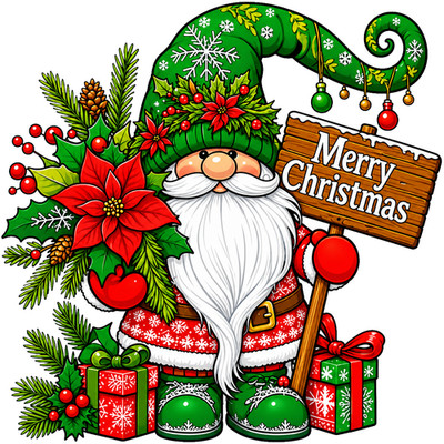 30 Custom Merry Christmas Gnome Personalized Address Labels