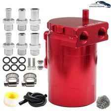 Oil Catch Can Kit Reservoir Baffled Tank With Breather Filter Universal Aluminum