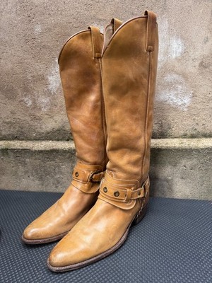 Sendra Harness Chain Cowgirl Boots Brown Leather Boots  US 8