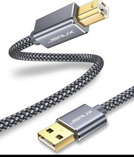 Printer Cable, JSAUX 6.6FT USB Printer Cord 2.0 Type A Male to B Male Cable Scan
