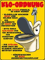 Holzschild 40X30 Cm Klo Ordnung Im Sitzen Pinkeln Deko Geschenk Metall Schild