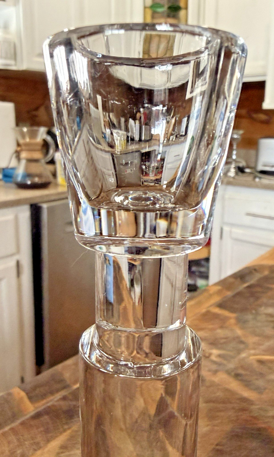 Calvin Klein Geometry 8in Lead Crystal Candlesticks Candle Holders (2) thumbnail 7