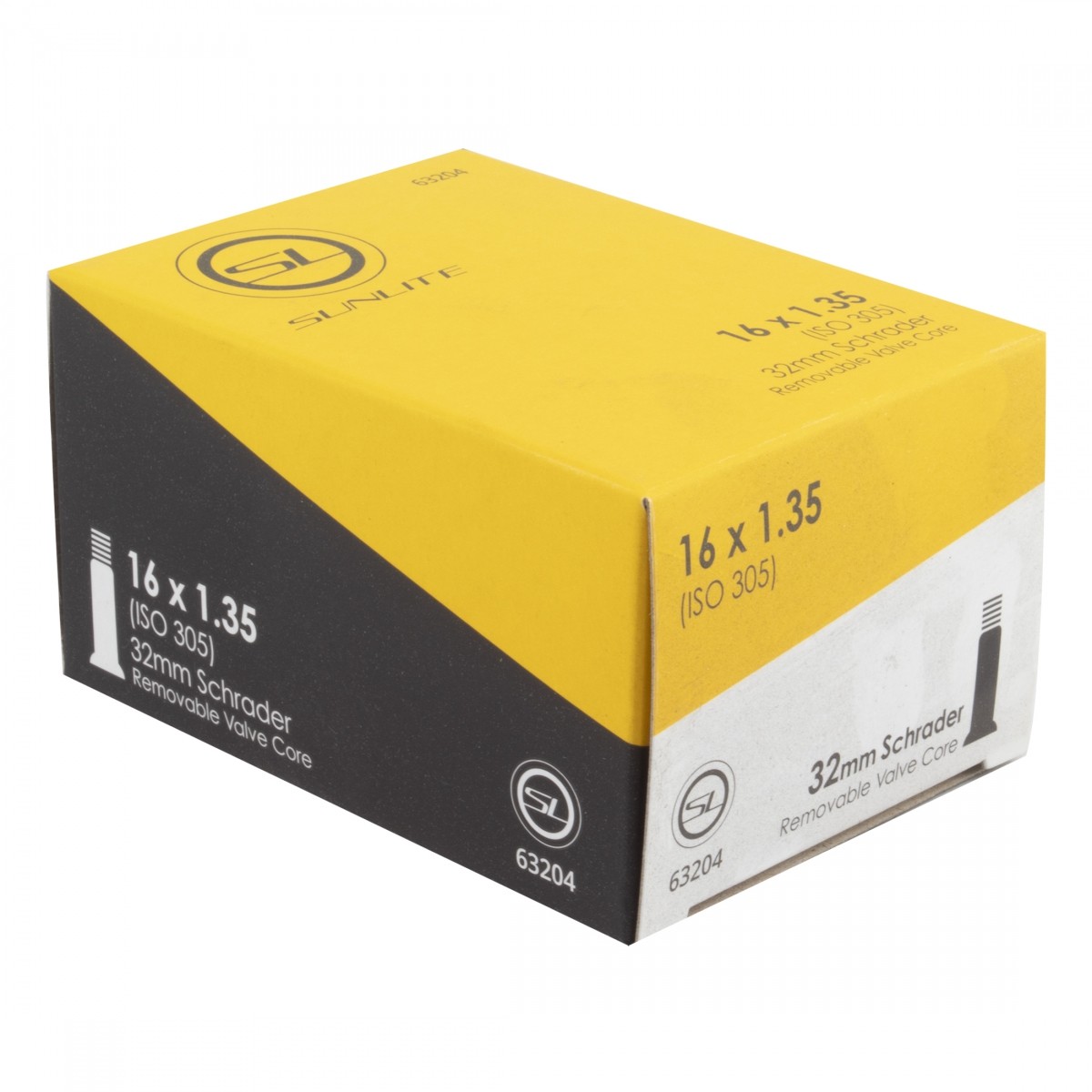 Трубка Sunlite 16x1,35 Schrader Valve Tube - Прочная стенка 0,9 мм, толщина 32 мм, Автомобильная