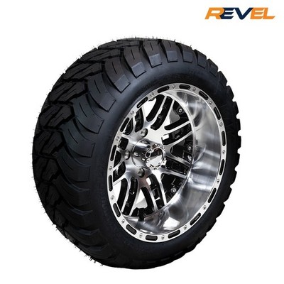 14'' Megastar Wheels on 23x10R14 Paramount MT Tires, Set of 4 W&T for Golf Cart