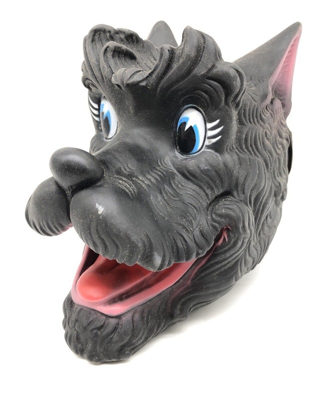 1963 Scotty Black Dog Head Puppet by My Toy HTF NICE 1960s Toto Wizard of Oz