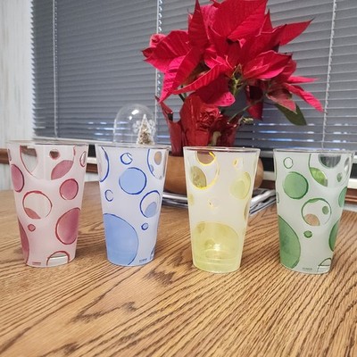 Vintage Italy Cerve Circleware Design Highball Tumblers/Glasses - Set of 4