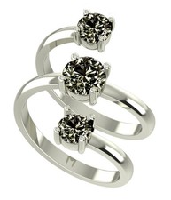 2 Ct Brown Gray Round Cut Real Moissanite Engagement Ring Sterling Silver Size 7