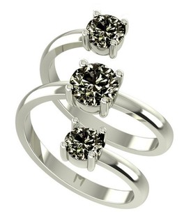 2 Ct Brown Gray Round Cut Real Moissanite Engagement Ring Sterling Silver Size 7