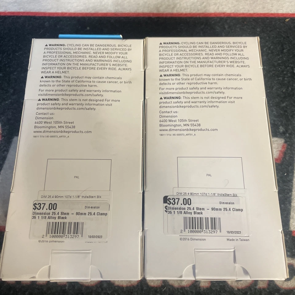 Dimension Threadless Stem Black 25.4mm 90mm Length 17 angle ( QTY2 ) - Image 3 of 4