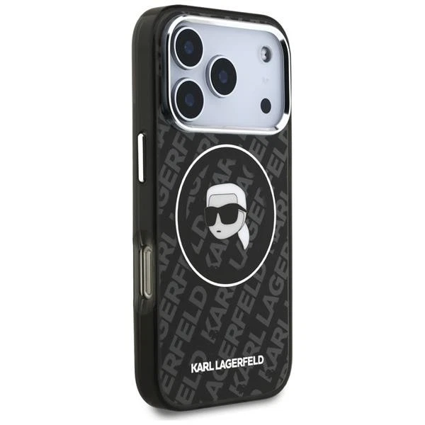 Custodia Karl Lagerfeld Magsafe IPHONE 17 Pro Plastica Nero Trasparente Logo - Immagine 4 di 4